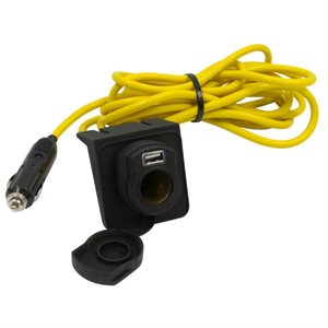 12-foot extension cord with 12v socket & USB port 2.4A